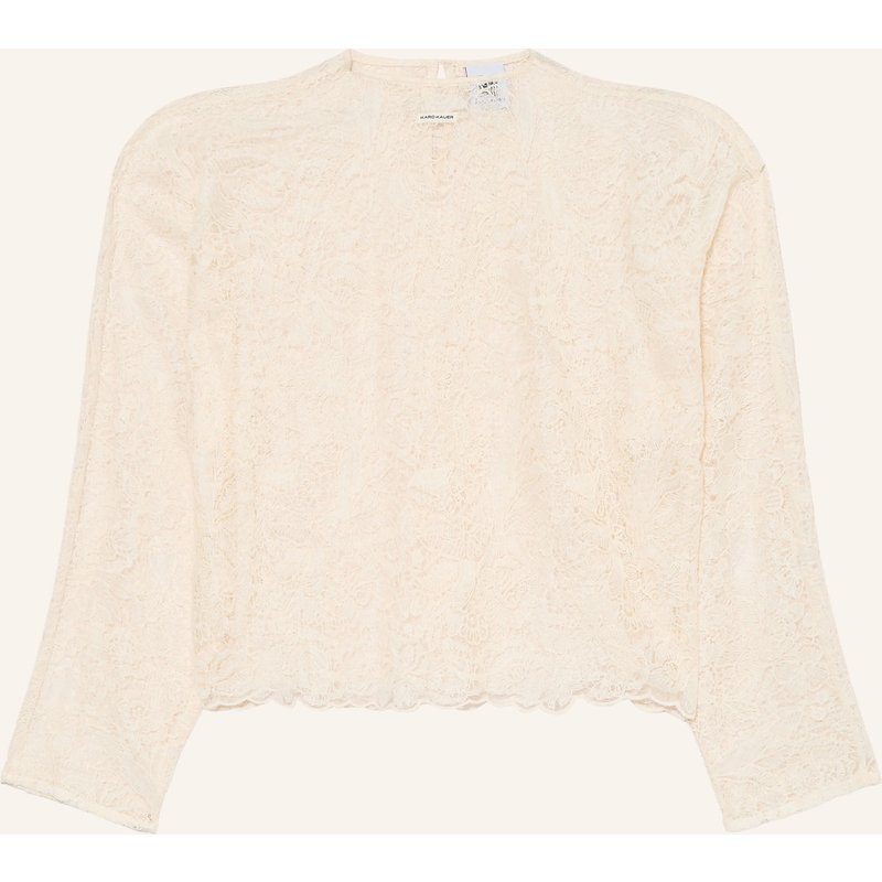 Karo Kauer Blusenshirt Aus Spitze beige