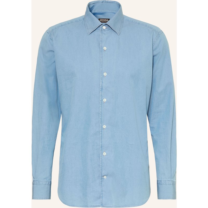 Zegna Hemd Comfort Fit blau