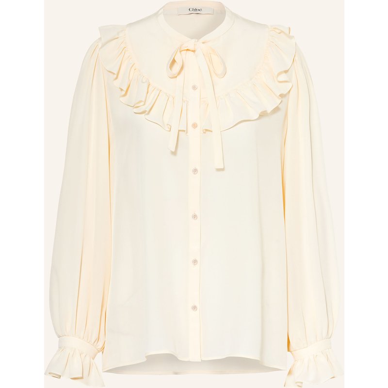 Chloé Seidenbluse Mit Rüschen weiss