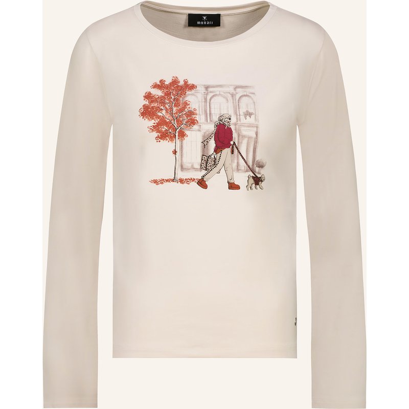 Monari Longsleeve Mit Schmucksteinen weiss