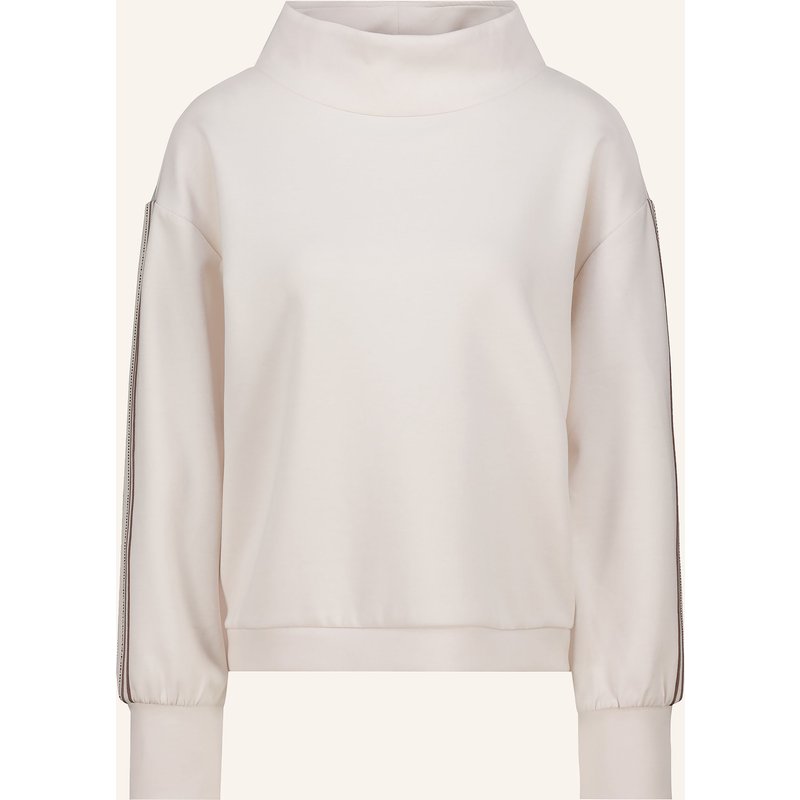 Monari Sweatshirt Mit Schmucksteinen weiss
