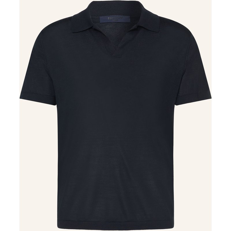 Boss Strick-Poloshirt Niro Regular Fit blau