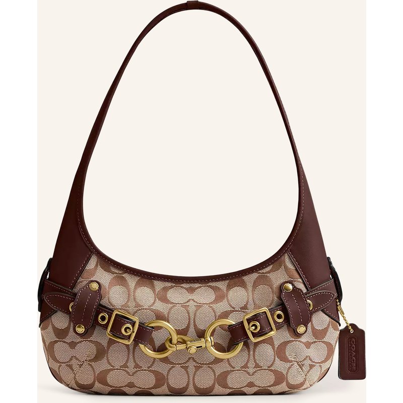 Coach Schultertasche beige