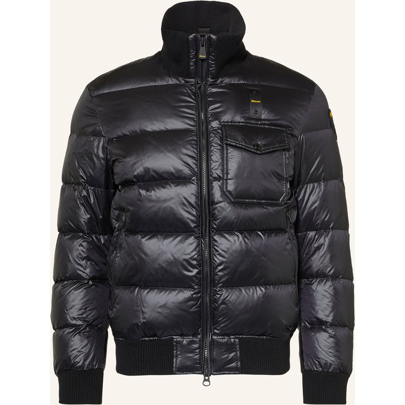 Blauer Daunenblouson Robert schwarz