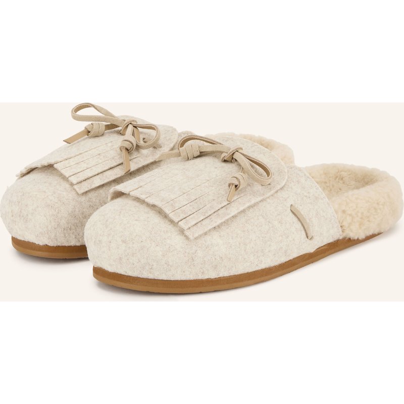 Ancient Greek Sandals Pantoletten Vasilitsa Fringe beige