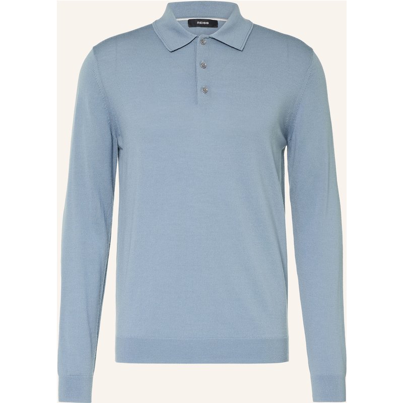 Reiss Strick-Poloshirt Trafford Aus Merinowolle blau