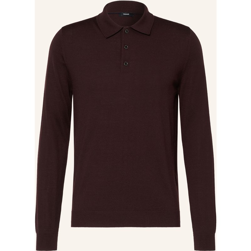 Reiss Strick-Poloshirt Trafford Aus Merinowolle rot