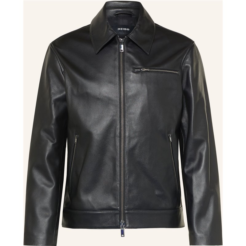 Reiss Lederjacke Strader schwarz