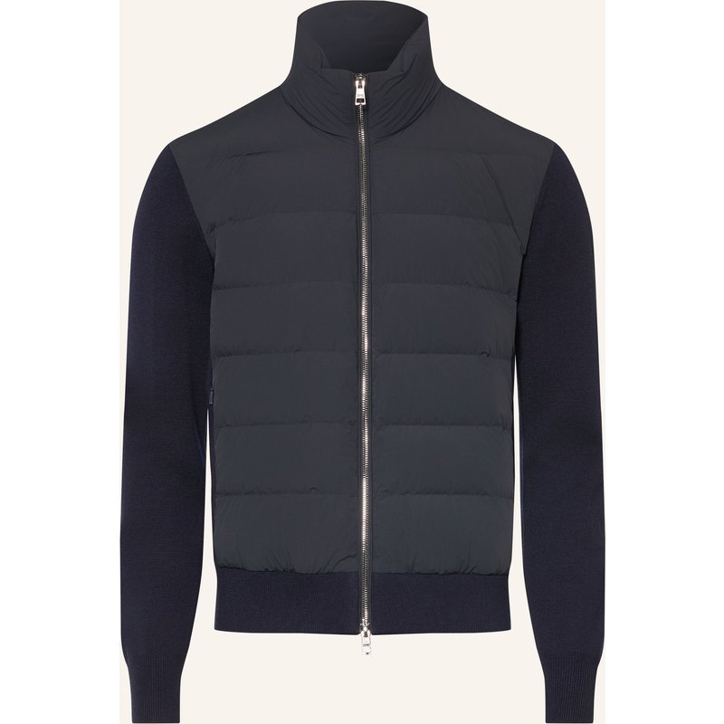 Duno Strickjacke Oliver Im Materialmix blau