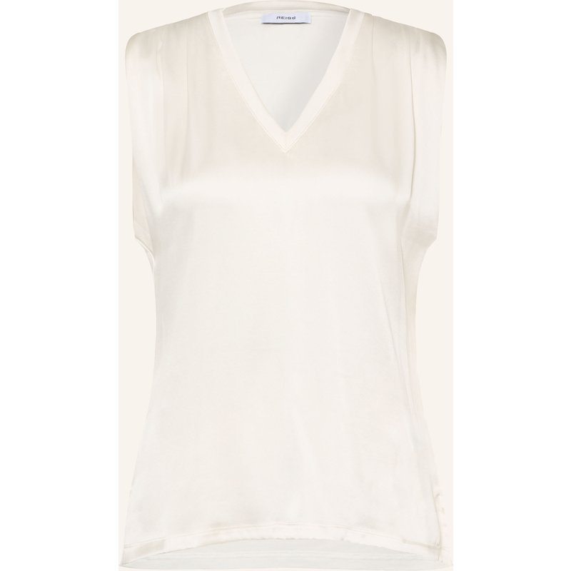 Reiss Top Renita Mit Seide Im Materialmix weiss