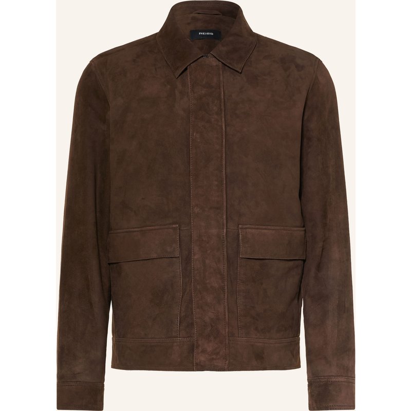 Reiss Lederjacke Granual braun