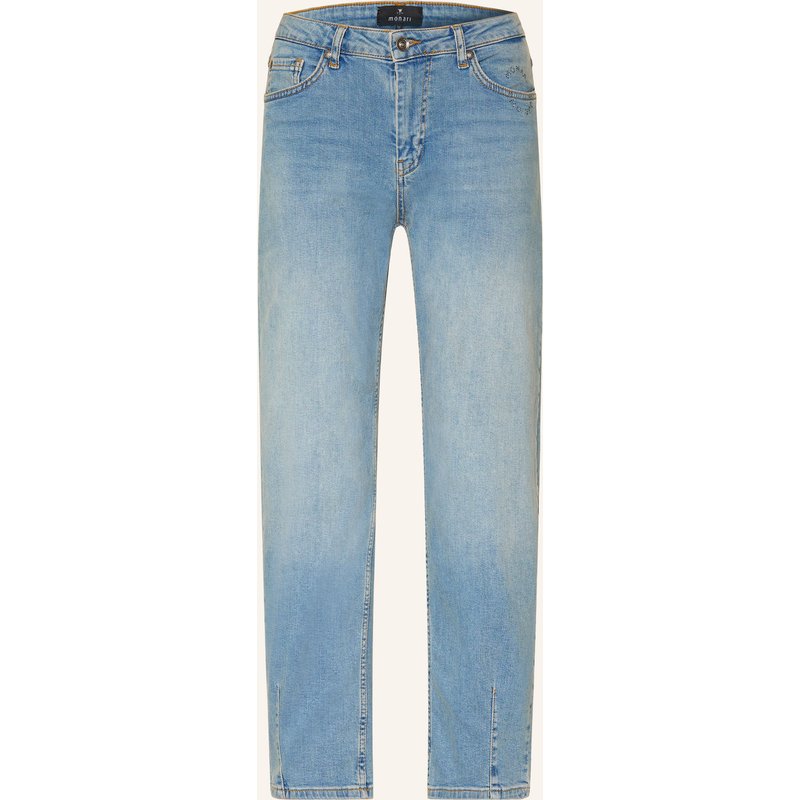 Monari Barrel Jeans Mit Schmucksteinen blau