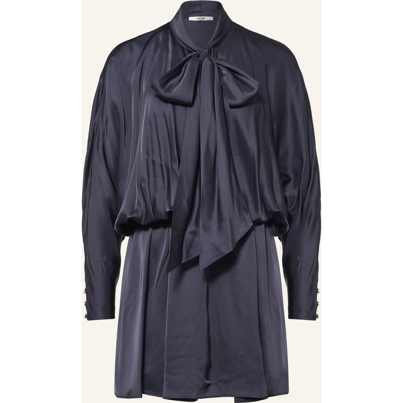 Maje Schluppenkleid Aus Satin blau