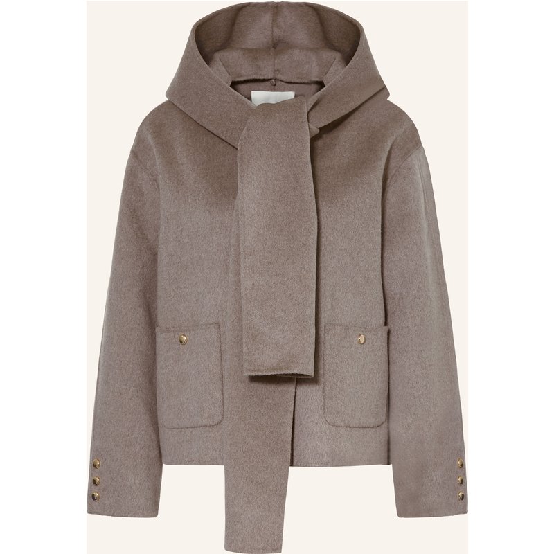 Maje Jacke Mit Abnehmbarer Kapuze beige
