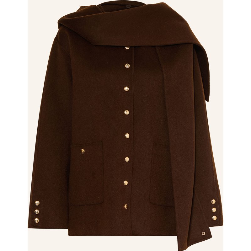 Maje Kastenjacke Mit Abnehmbarem Schal braun