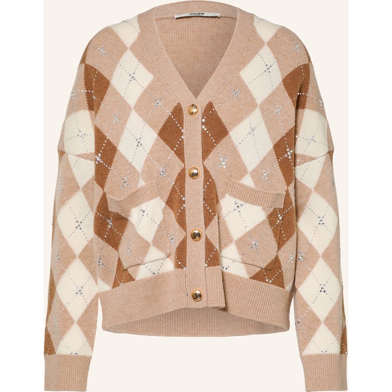 Maje Strickjacke Mit Schmucksteinen beige