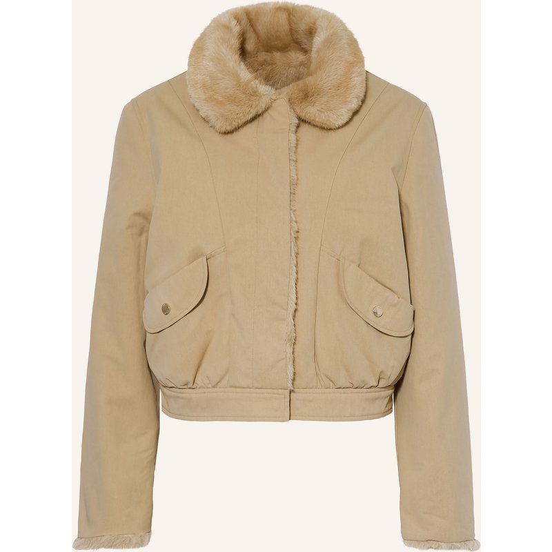 Claudie Pierlot Kunstfell-Blouson Zum Wenden beige