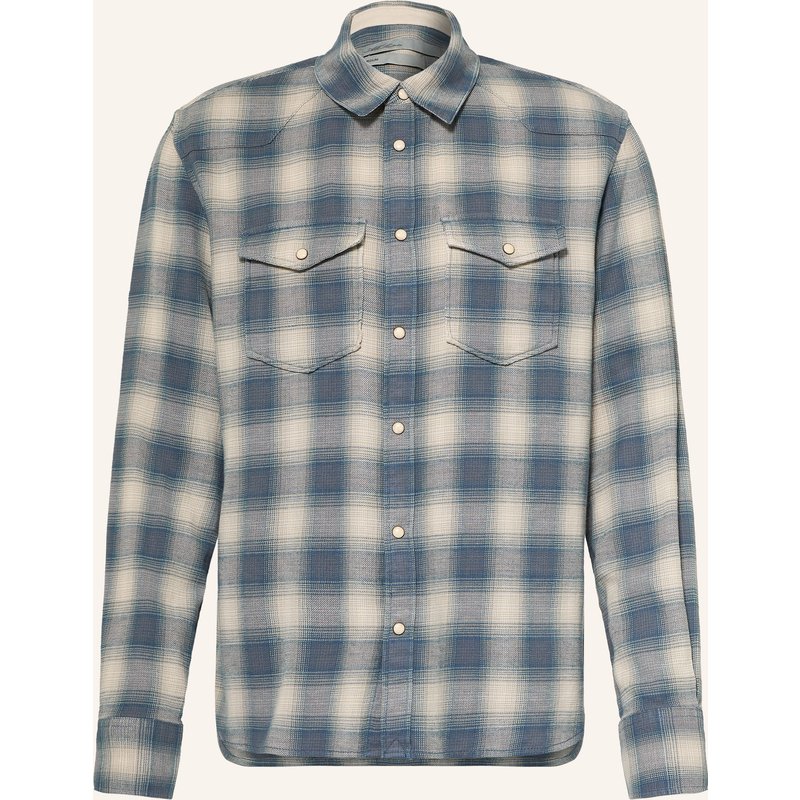 Allsaints Flanellhemd Brooks Regular Fit blau