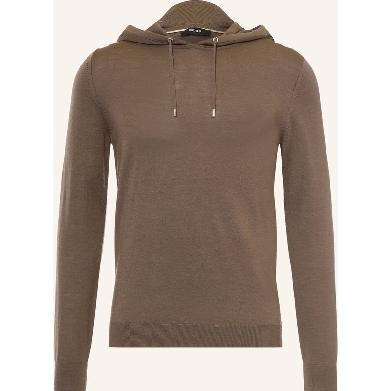 Reiss Strick-Hoodie Holland braun