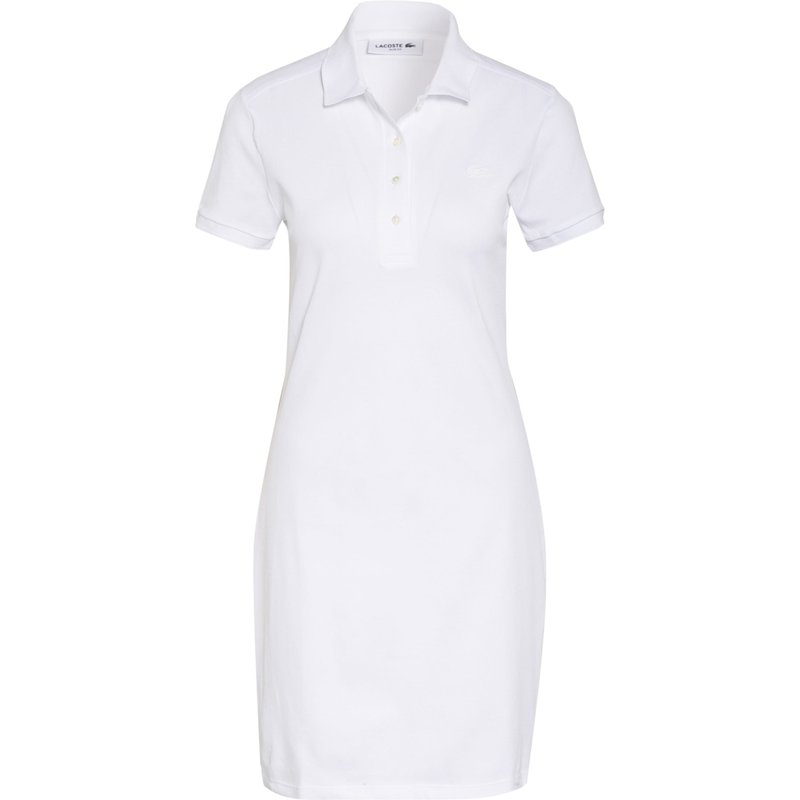 Lacoste Piqué-Polokleid weiss
