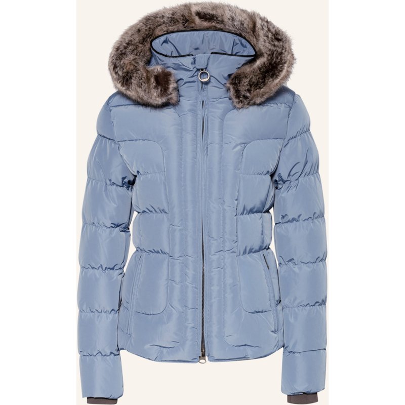 Wellensteyn Steppjacke Astoria Short Mit Abnehmbarem Kunstfell blau