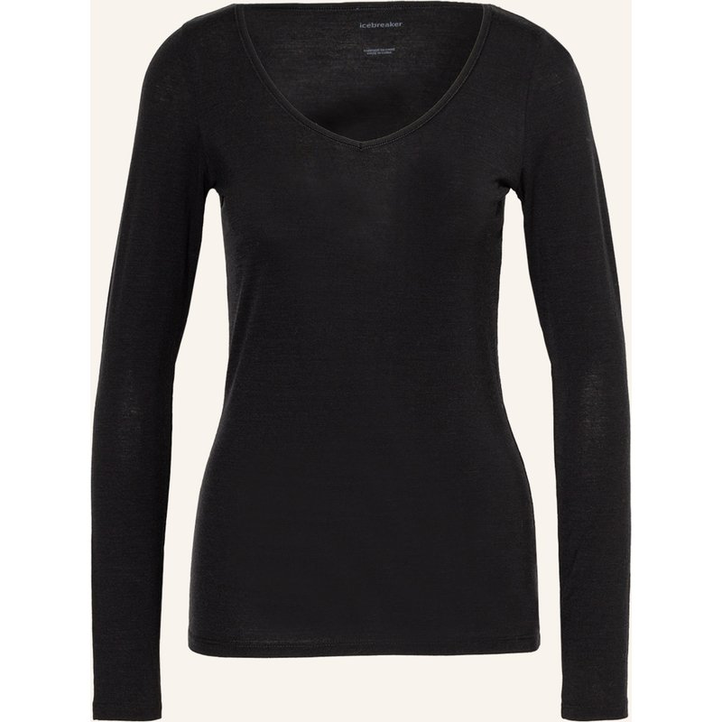 Icebreaker Funktionswäsche-Shirt Siren Sweetheart Aus Merinowolle schwarz