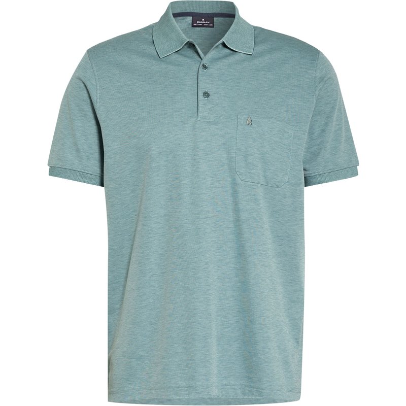Ragman Piqué-Poloshirt gruen