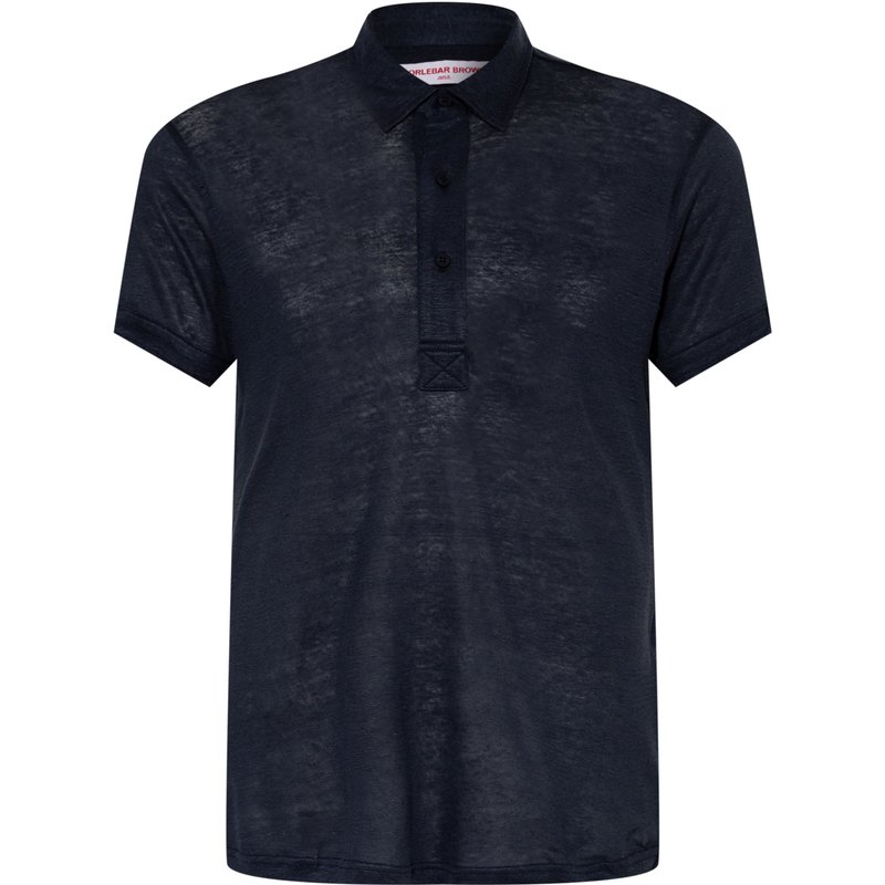 Orlebar Brown Poloshirt Sebastian Aus Leinen blau