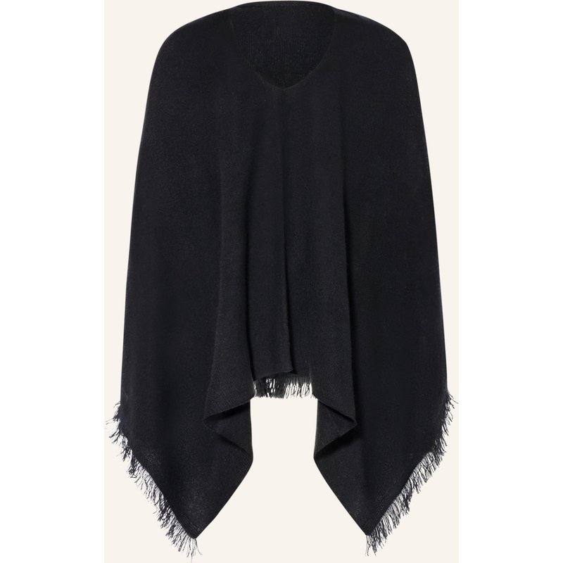 Repeat Cashmere-Poncho schwarz