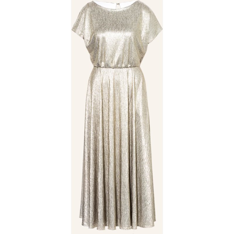 Swing Cold-Shoulder-Kleid gold