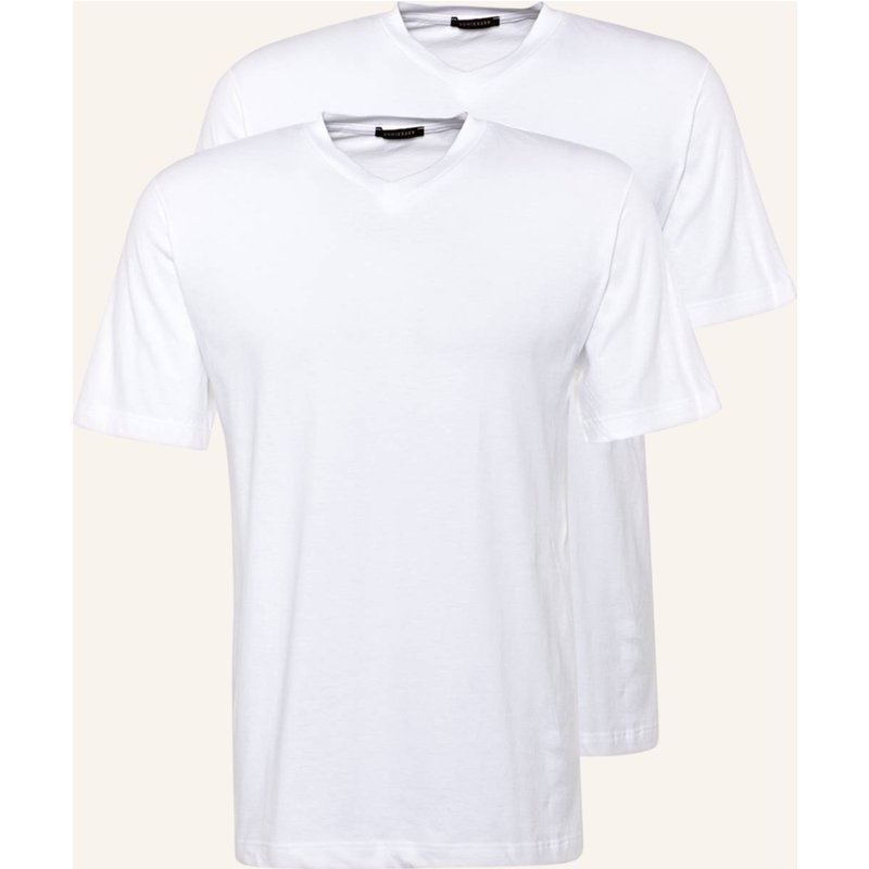 Schiesser 2er-Pack V-Shirts Essentials weiss