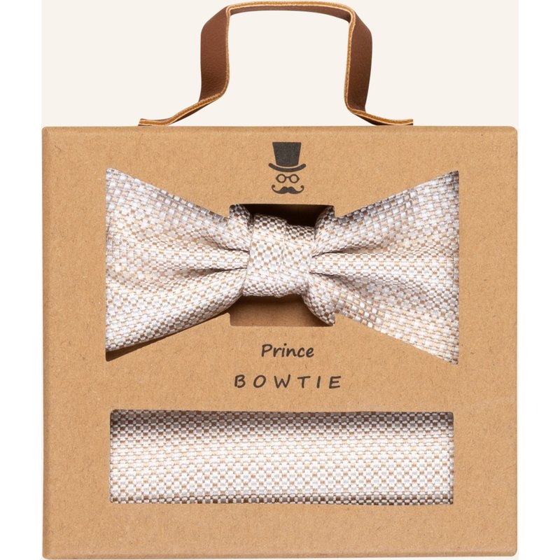 Prince Bowtie Set: Fliege Und Einstecktuch beige