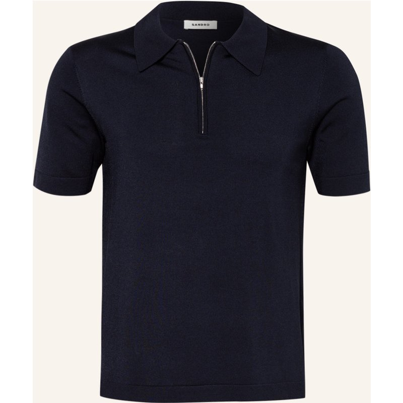 Sandro Strick-Poloshirt blau