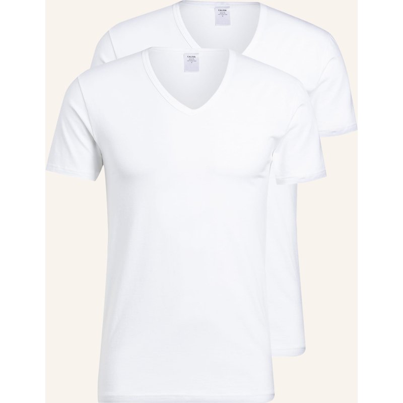 Calida 2er-Pack V-Shirts Natural Benefit weiss