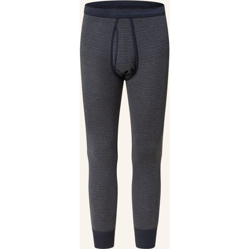 Schiesser Lange Unterhose Feinripp Melange blau