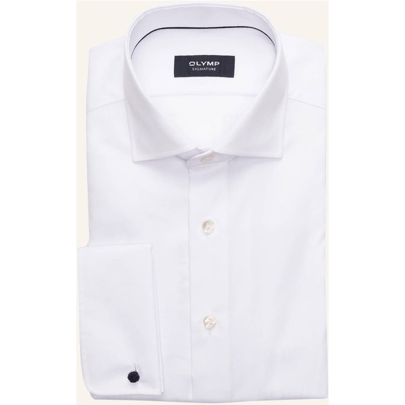 Olymp Signature Hemd Tailored Fit Mit Umschlagmanschette weiss