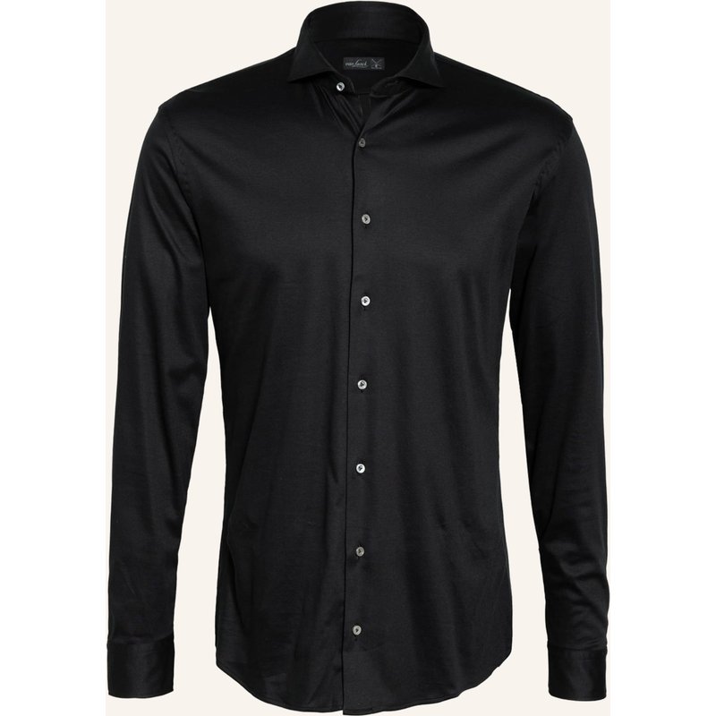 Van Laack Jerseyhemd Per Tailor Fit schwarz