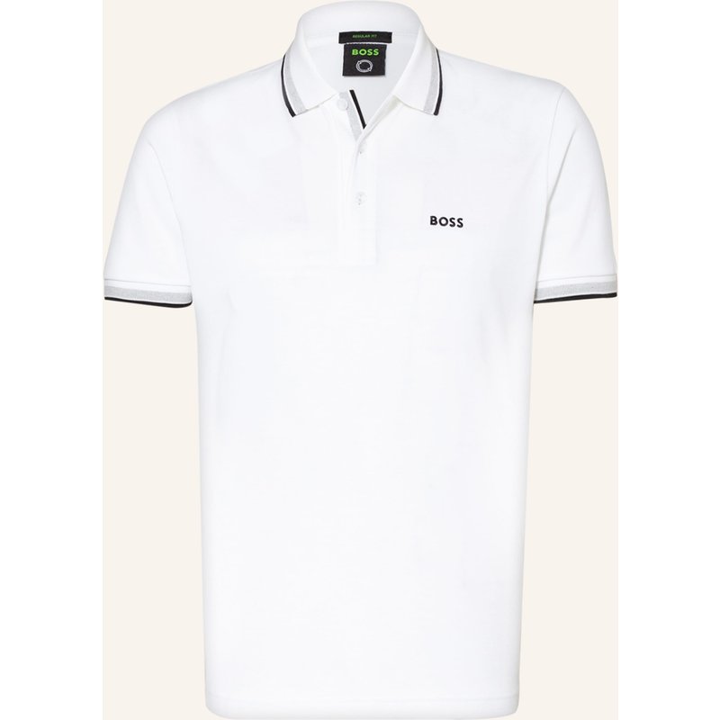 Boss Piqué-Poloshirt Paddy Curved Regular Fit weiss