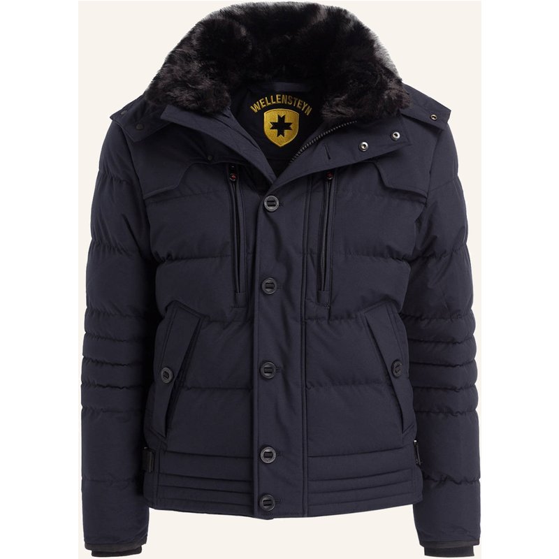 Wellensteyn Steppjacke Starstream Mit Abnehmbarer Kapuze Und Kunstfellbesatz blau