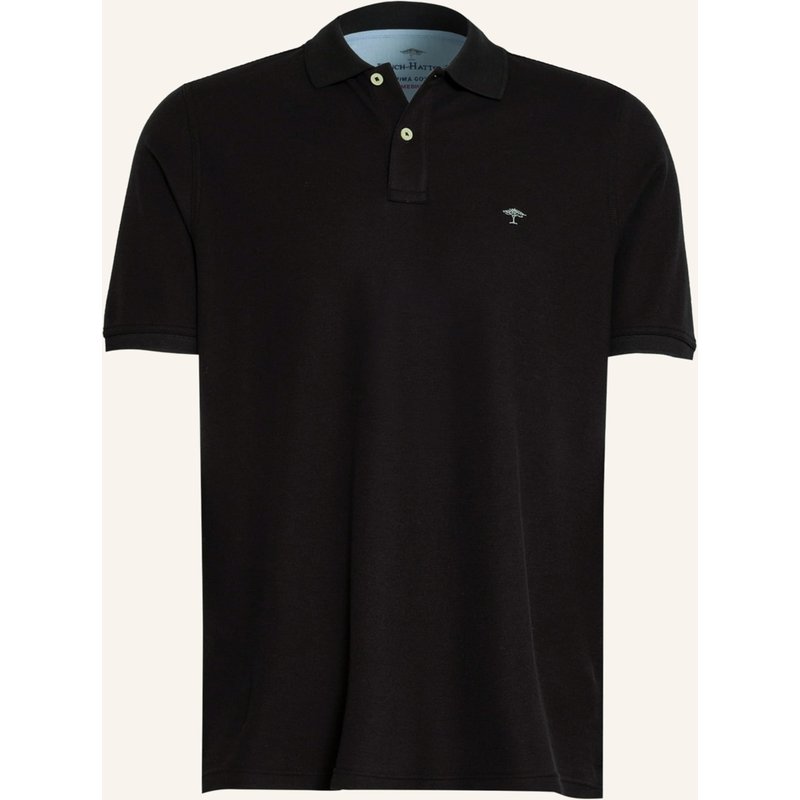 Fynch-Hatton Piqué-Poloshirt schwarz