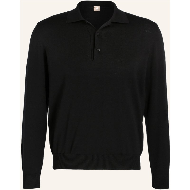 Maerz Muenchen Strick-Poloshirt schwarz