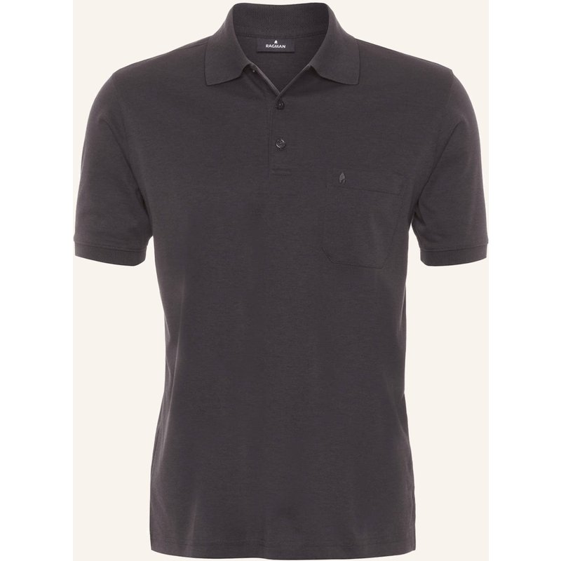 Ragman Piqué-Poloshirt grau