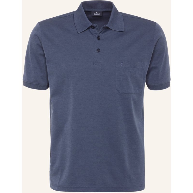 Ragman Piqué-Poloshirt blau