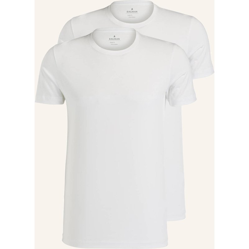 Ragman 2er-Pack T-Shirts weiss