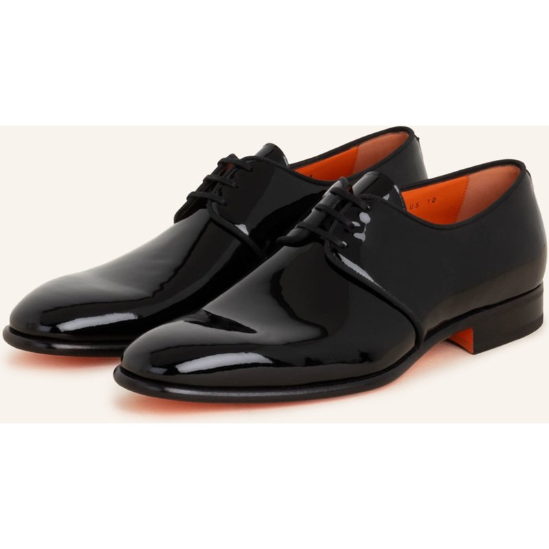 Santoni Lack-Schnürer Moore schwarz