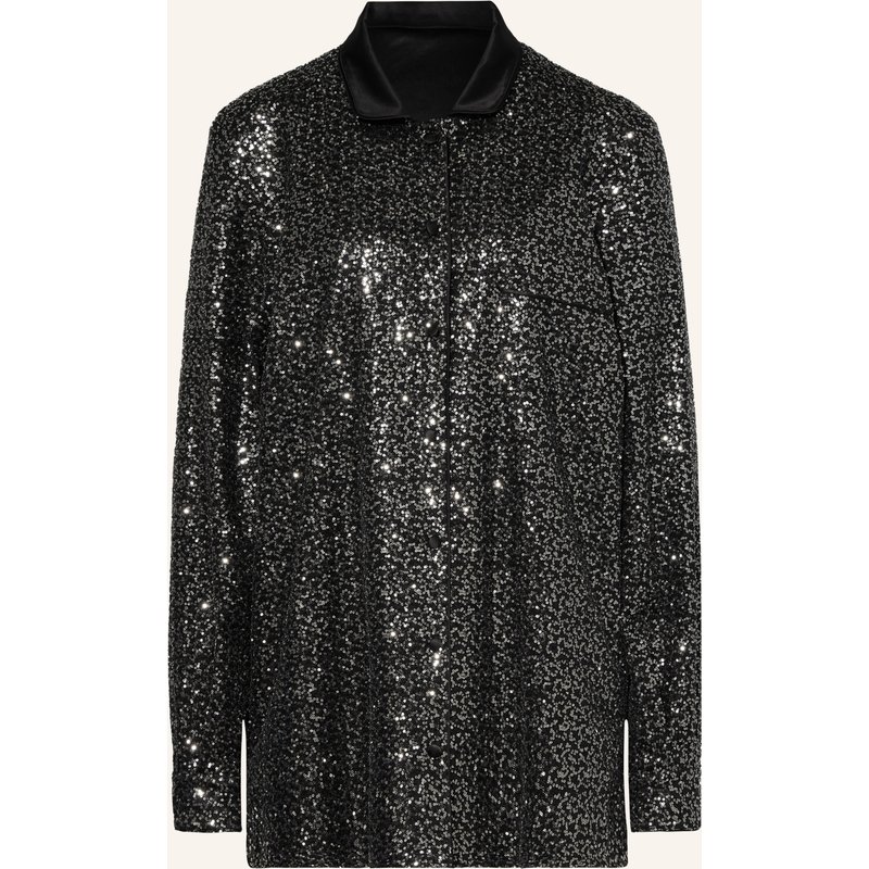 Dolce & Gabbana Satinbluse Mit Pailletten schwarz