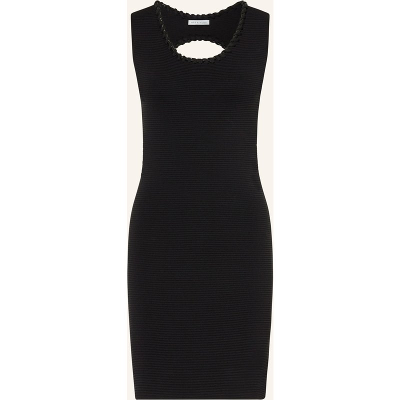 Mrs & Hugs Strickkleid Mit Cut-Out Und Schmucksteinen schwarz