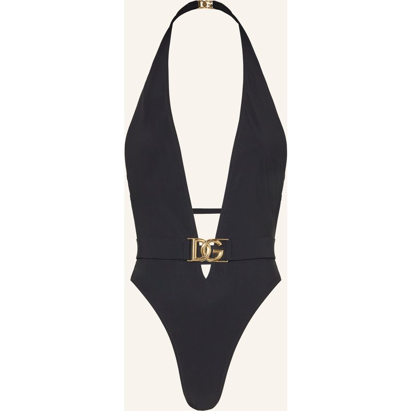 Dolce & Gabbana Neckholder-Badeanzug Essentials schwarz