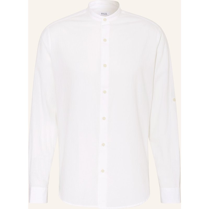 Paul Hemd Slim Fit Mit Stehkragen weiss
