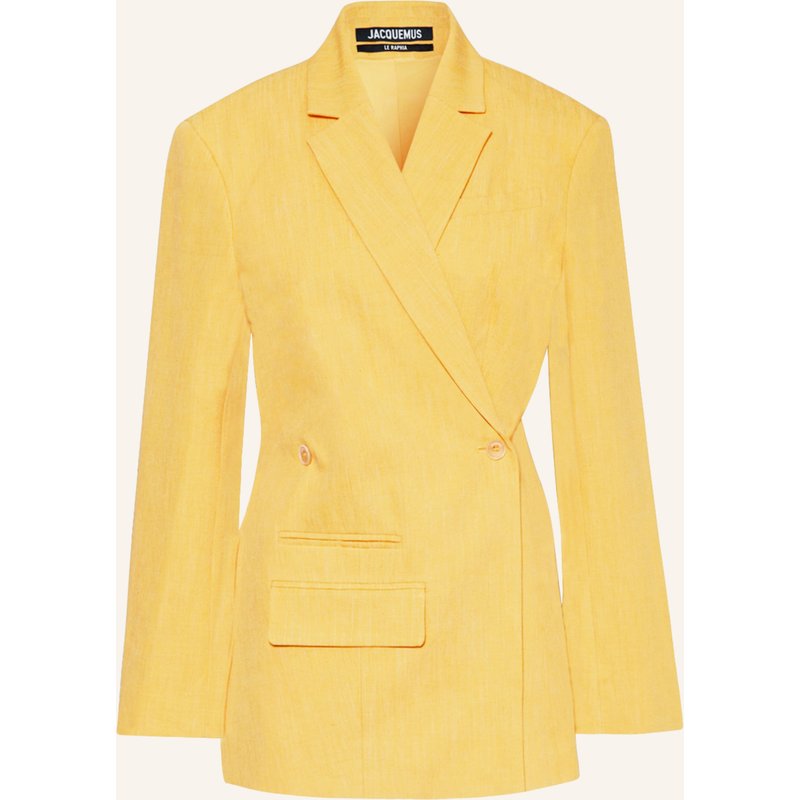 Jacquemus Blazer La Veste Tibau Mit Leinen gelb